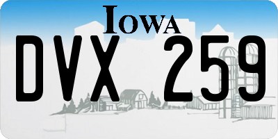 IA license plate DVX259