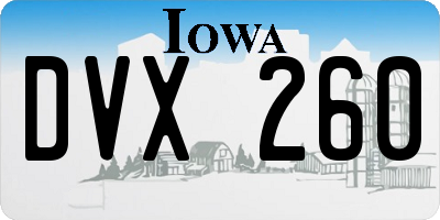 IA license plate DVX260
