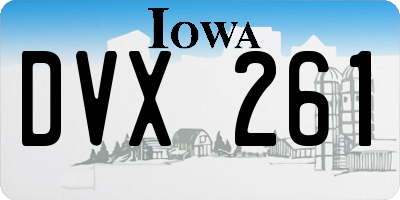 IA license plate DVX261
