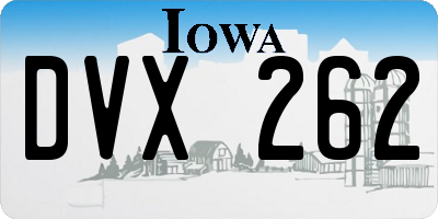 IA license plate DVX262