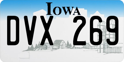 IA license plate DVX269