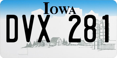IA license plate DVX281