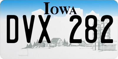 IA license plate DVX282