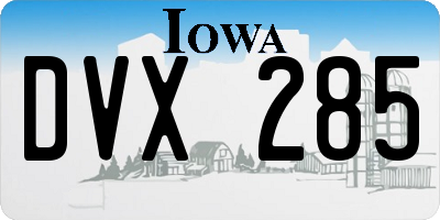 IA license plate DVX285