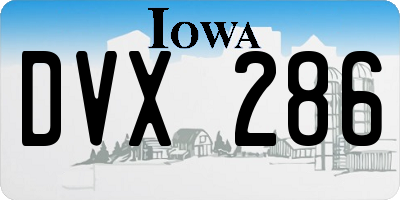 IA license plate DVX286