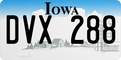 IA license plate DVX288