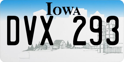 IA license plate DVX293