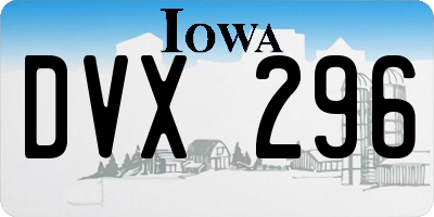 IA license plate DVX296