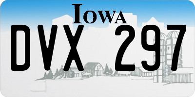 IA license plate DVX297