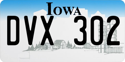 IA license plate DVX302