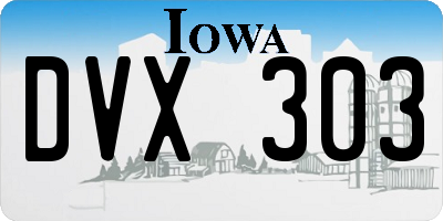 IA license plate DVX303