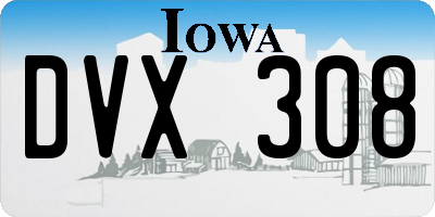 IA license plate DVX308