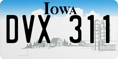 IA license plate DVX311