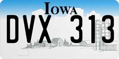 IA license plate DVX313