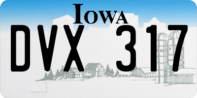 IA license plate DVX317