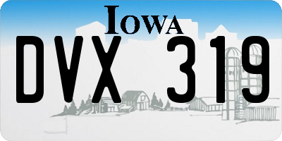 IA license plate DVX319