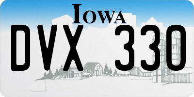 IA license plate DVX330