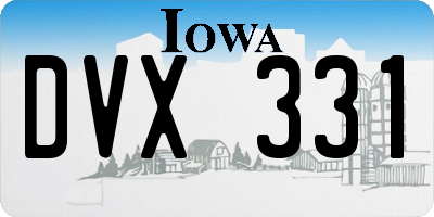 IA license plate DVX331