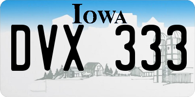 IA license plate DVX333