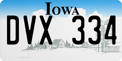 IA license plate DVX334