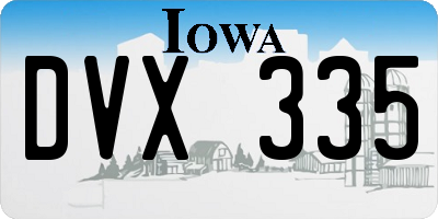 IA license plate DVX335