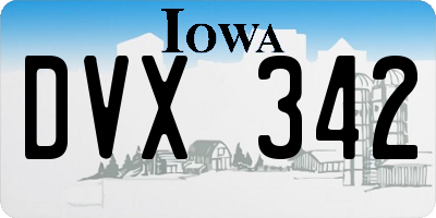 IA license plate DVX342