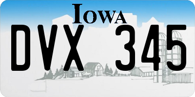 IA license plate DVX345