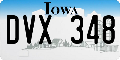 IA license plate DVX348