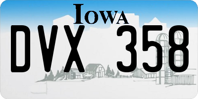 IA license plate DVX358