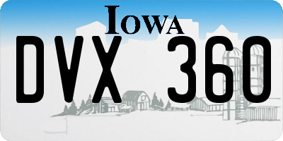 IA license plate DVX360