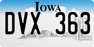 IA license plate DVX363