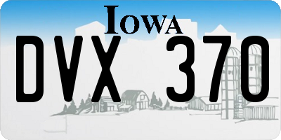 IA license plate DVX370