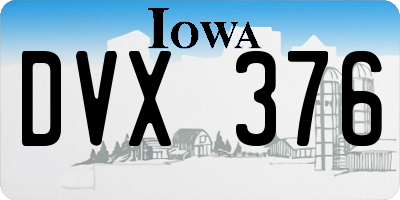 IA license plate DVX376