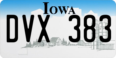 IA license plate DVX383