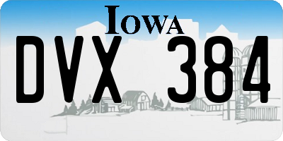 IA license plate DVX384