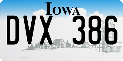IA license plate DVX386