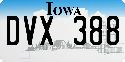 IA license plate DVX388