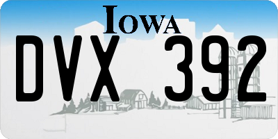 IA license plate DVX392