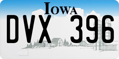 IA license plate DVX396