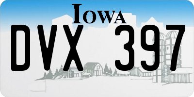 IA license plate DVX397