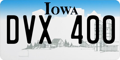 IA license plate DVX400