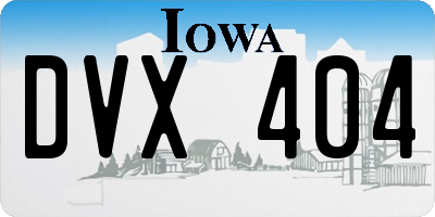 IA license plate DVX404
