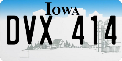 IA license plate DVX414