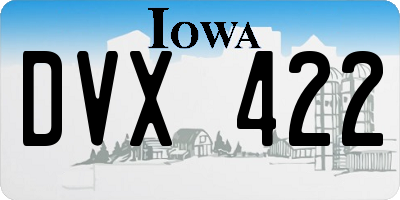 IA license plate DVX422