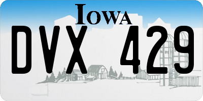 IA license plate DVX429