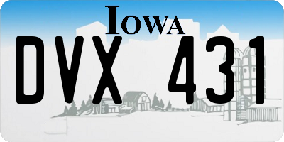 IA license plate DVX431