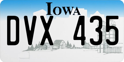 IA license plate DVX435