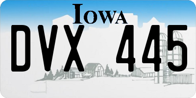 IA license plate DVX445