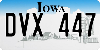 IA license plate DVX447