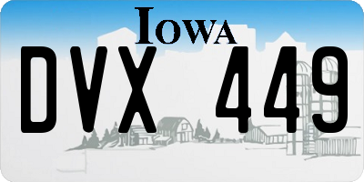 IA license plate DVX449